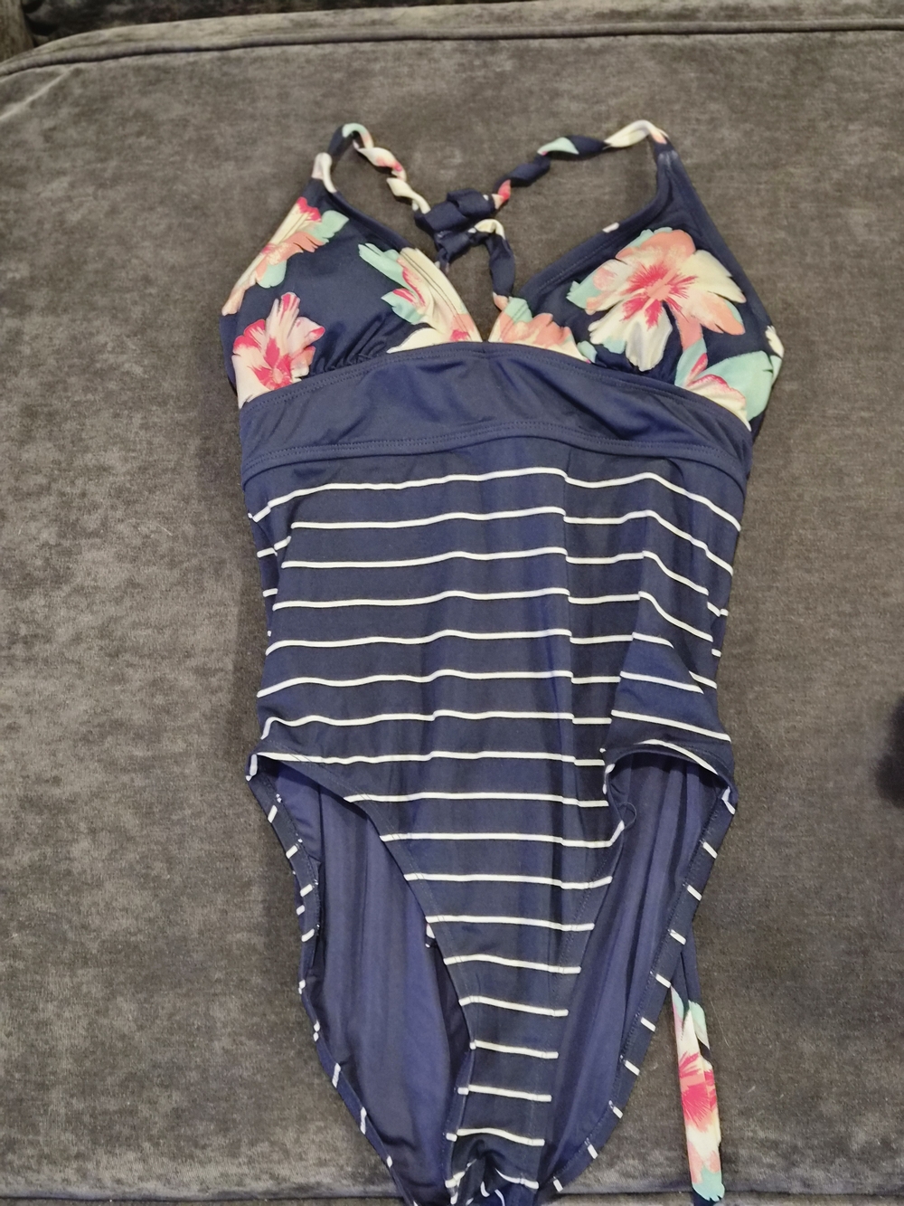 Carve Designs Navy One-Piece Swimsuit with White Stripes